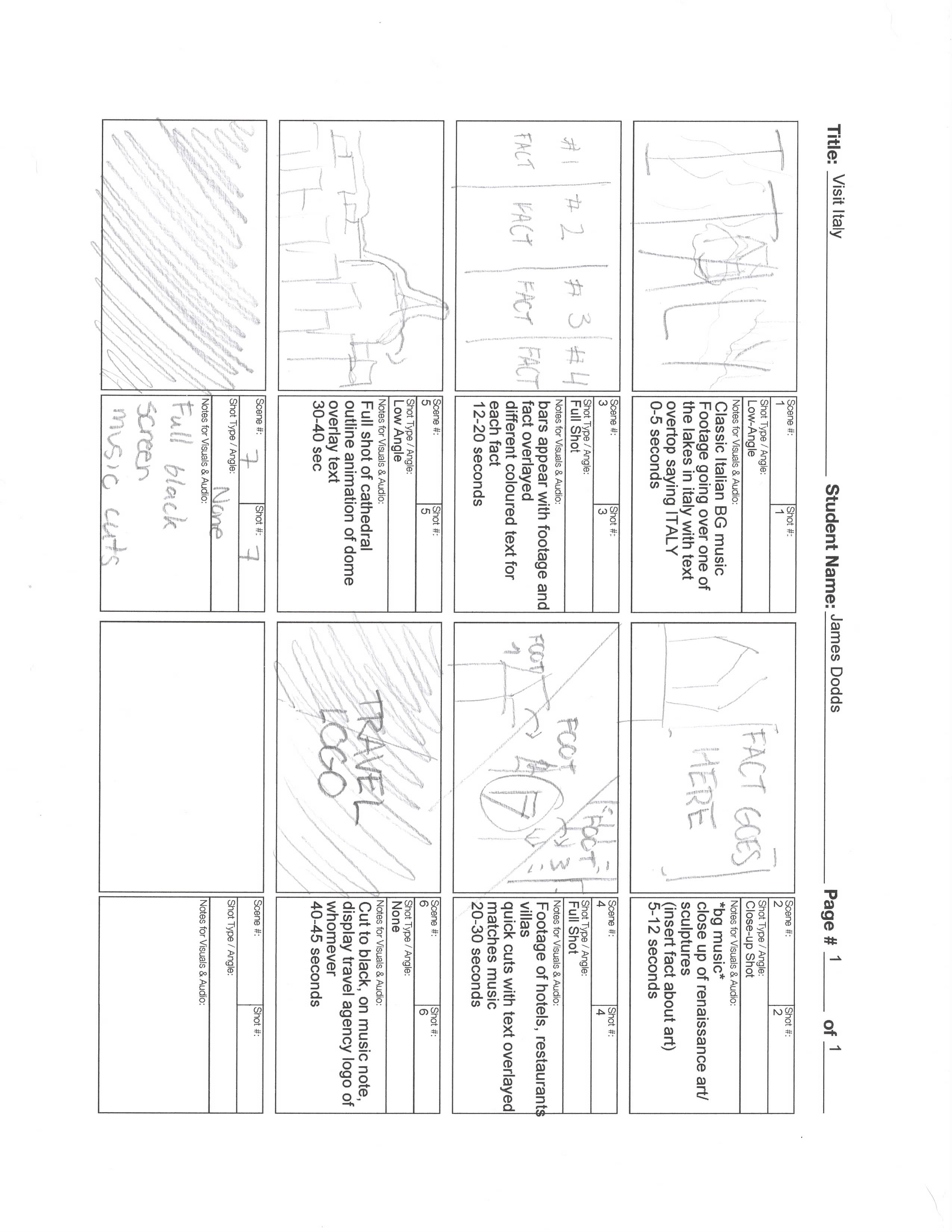 Planning and storyboard notes